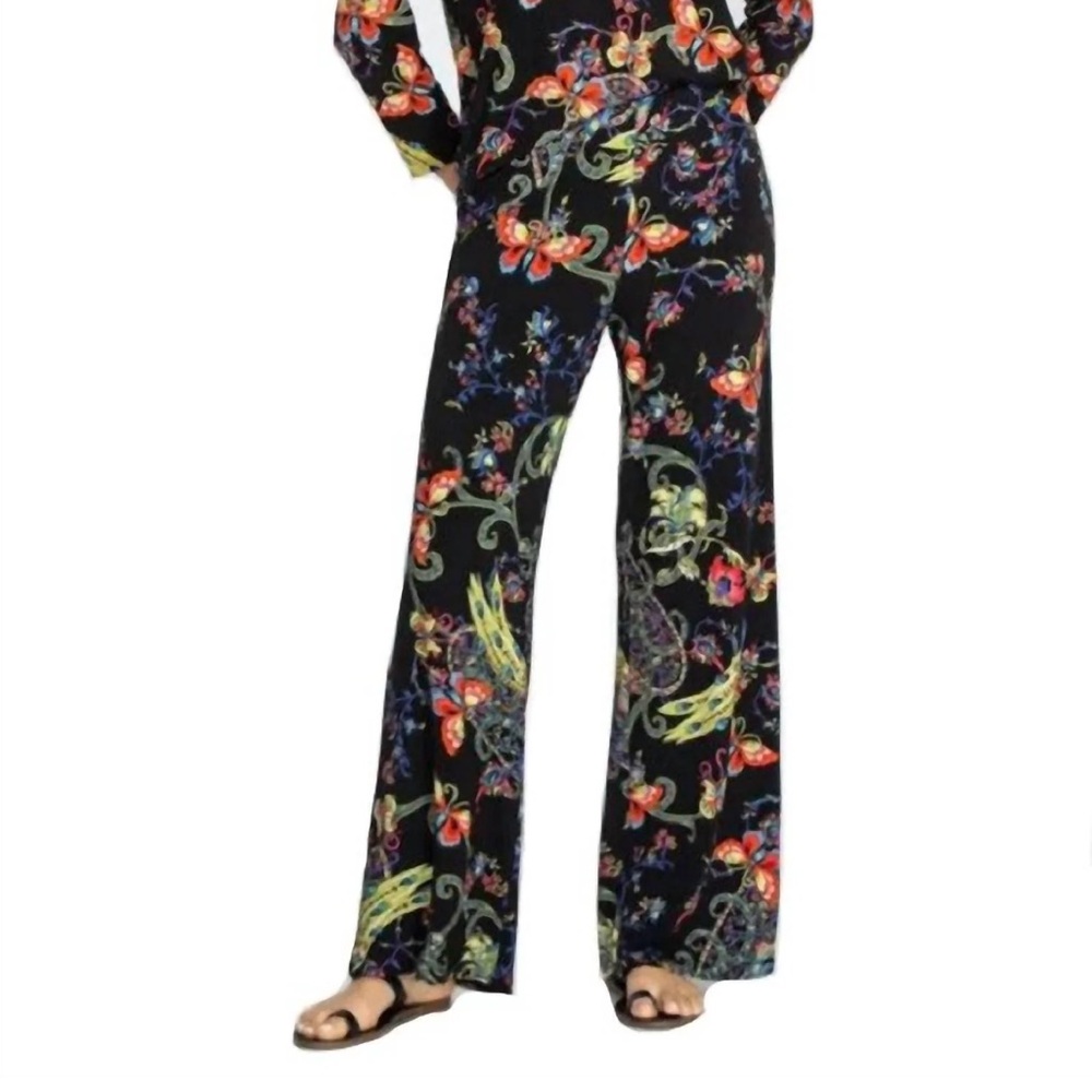 Johnny Was Wide Leg Pant with Colorful Floral Design